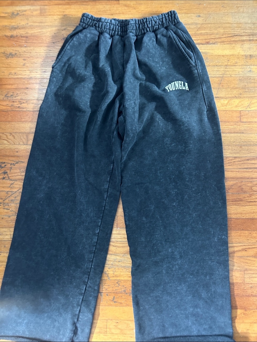 YOUNGLA Men’s Washed sweatpants Gym brand